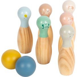 small foot Wooden Bowling "Garden Buddies" Skittles Game with Animal Motifs, Skittles Game for Children from 3 Years, 12644