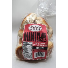 Elie's Mini Bagels - 6 packs of 12 Mini Plain Bagels = 72 total Mini
