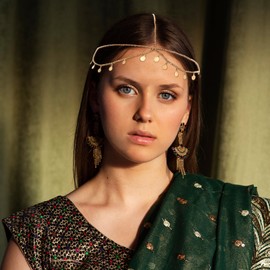 Ouligay Pack of 2 Gold Goddess Head Chain, Sequins Boho Tassel Hair Chain, Fortune Telling Headpiece, Gold Forehead Chain, Head Chain Jewellery, Bridal Festival Costume, Hair Accessories for Women and