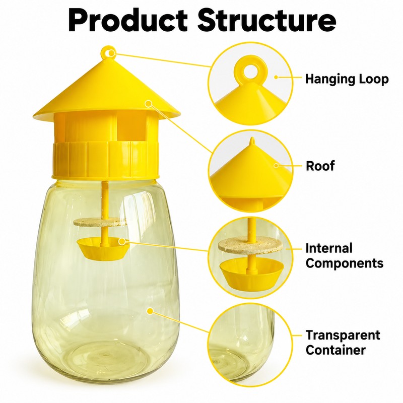 Reusable Fruit Fly Trap for Gardens and Orchards – Yellow