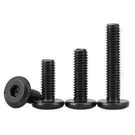 Hmevsafinect M6 x 1.0 mm Flat Head Hex Socket Cap Screws Bolts, 304 Stainless Steel 18-8 Black Oxide, Connector Bolts Screws for Furniture, Full Thread (M6 x 20mm 18PCS)