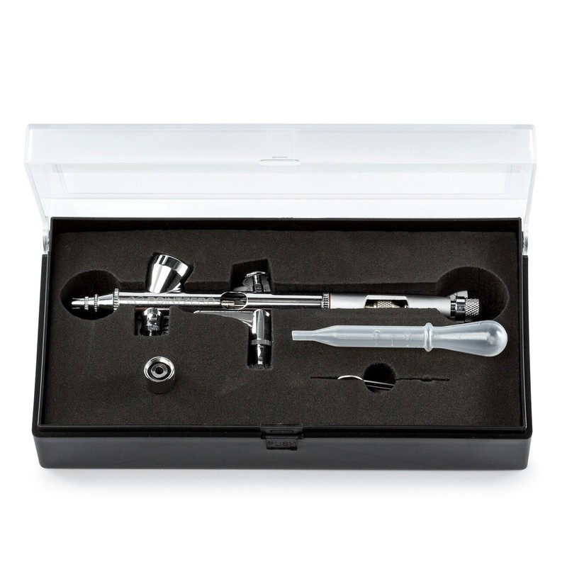 PointZero Precision Dual-Action 2cc Gravity-Feed Airbrush MAC Crown Cap .2mm