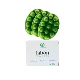 Jabón Facial de Espirulina 100g Pack 3 Piezas Limpiador Facial Natural Orgánico Jabón para Cara Piel Grasa Exfoliante Hidratante Barra Limpiadora...  