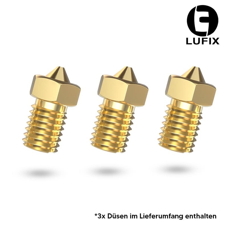 Lufix V6 Nozzle Brass 0.2 to 1.0 mm for 1.75
