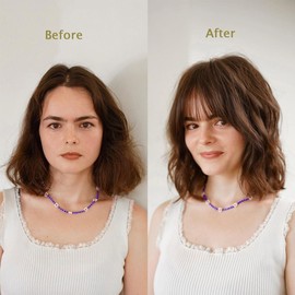 Bangs Hair Clip in Bangs 100% Real Human Hair Extensions Wispy Bangs Clip on Air Bangs for Women Hairpieces Curved Bangs (A-Light2 Brown2, Wispy Bangs)