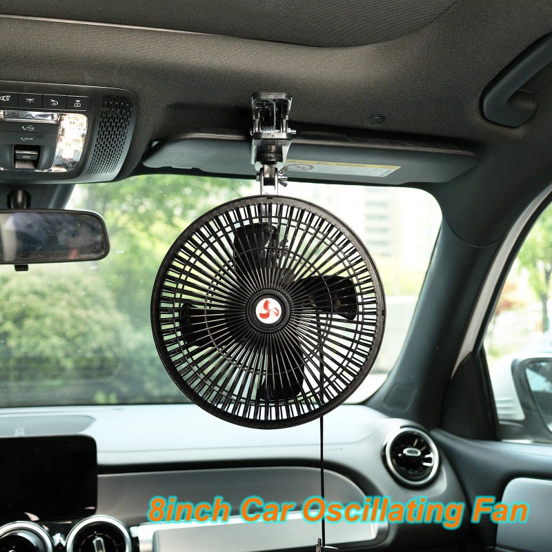 XUKEY 8inch 24V Car Oscillating Clip On Fan Rotatable Cooler