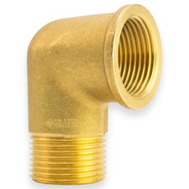 Angle 90° Internal Thread Male Thread Fitting Pipe Fitting Pipe Angle Elbow Adapter Screw Fitting Thread Fitting Industrial Quality – Made in Italy (Brass, 1/2 Inch Male x 1/2 Inch Female Thread)