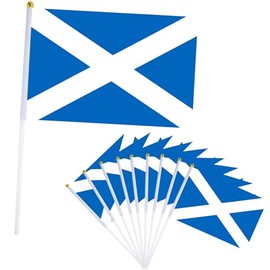 10Pcs Scotland Stick Flag for Oly Decorations 2024,Hand Held Scotland,Scottish Small Flags,14x21cm Mini Handheld Flags Oly Games Themed Decoration for Garden,Bar,Party And Street Oly 2024