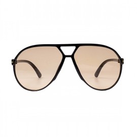 Retro Oversized Aviator Sunglasses for Women Men Trendy Classic 70s Vintage Aviators Sun Glasses UV400 Protection (Black Frame/Peach Lens)