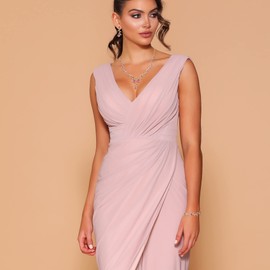 Clearine Women's Wedding Jewellery Set for Party Prom Leaf Cluster Flower Crystal Pendant Necklace Dangle Earrings Link Bracelet for Bridal Brides Bridesmaid Pink Gold-Tone