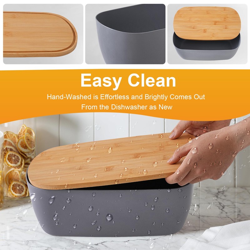 Nomotruc Bread Box with Cutting Board Lid Made with Bamboo