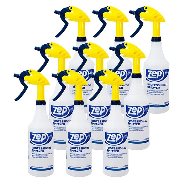 Zep Professional Sprayer Bottle - 32 oz (Case of 9) - HDPRO1 - Adjustable Nozzle Fine Mist to 30 Foot Spray