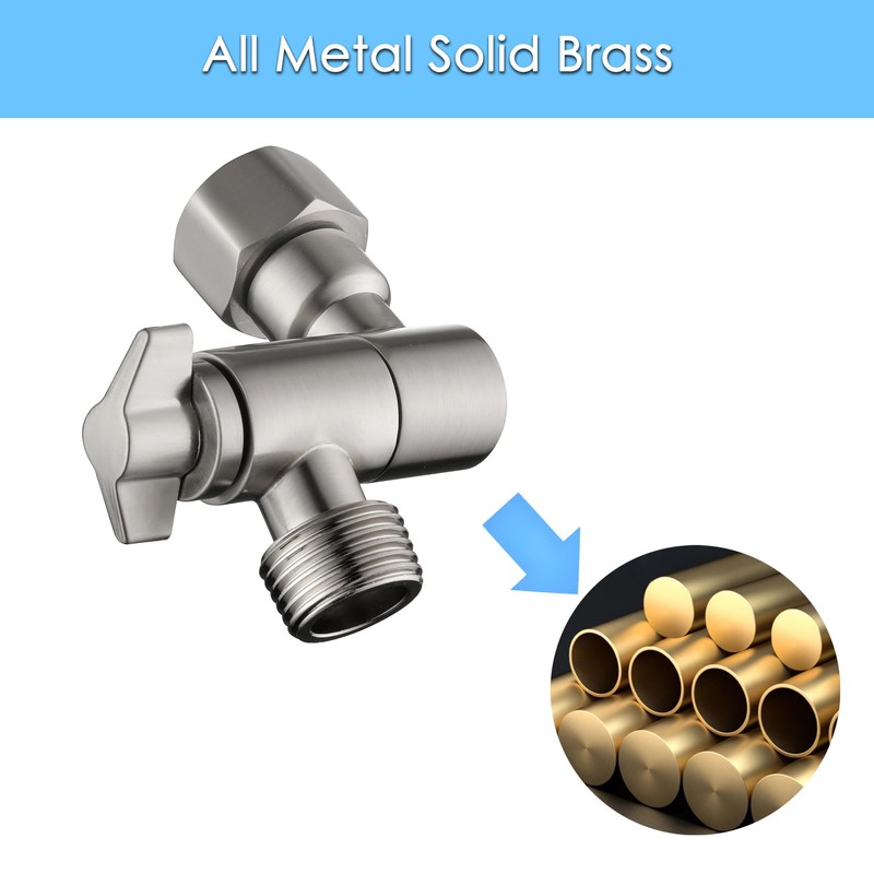 Senhozi Shower Head Elbow Adapter, Brushed Nickel 360° Adjustable Shower