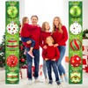 2PCS Christmas Porch Sign Door Banner Decorations (Green)