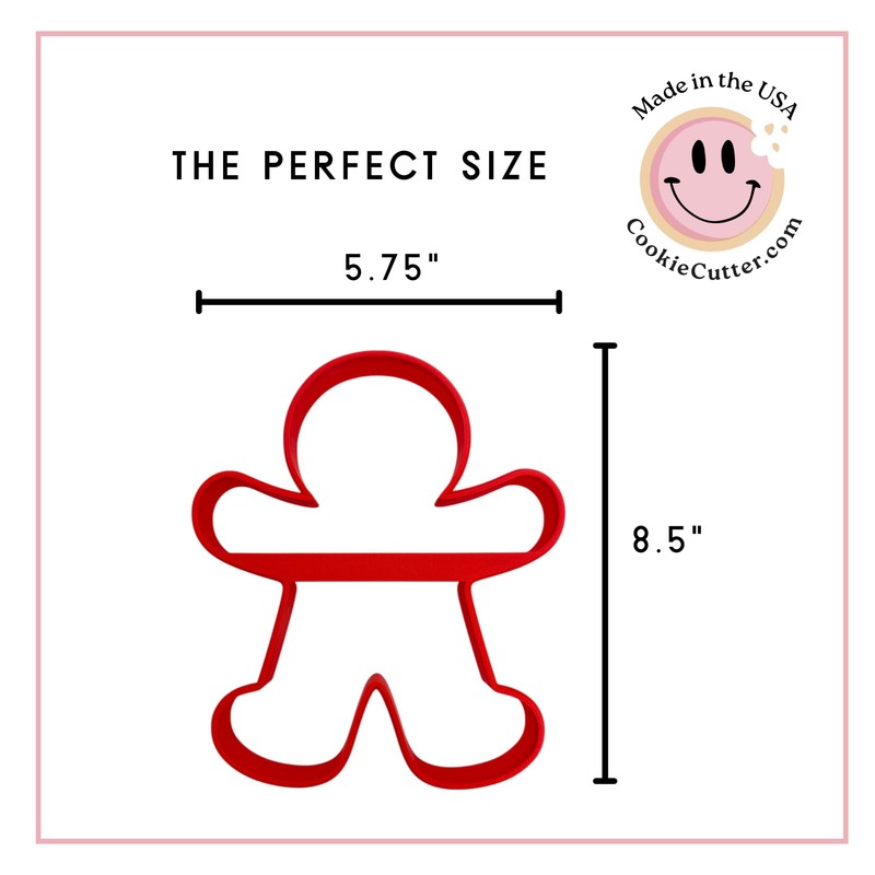 Foose Cookie Cutters Extra Large Gingerbread Man with Brace Cookie