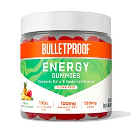 Bulletproof Gomitas Energéticas Tropicales Azúcar Unidades Suplemento Energía Diaria Sostenida 100 Coq10 Valor Diario B12 Aceite Octano Cerebral