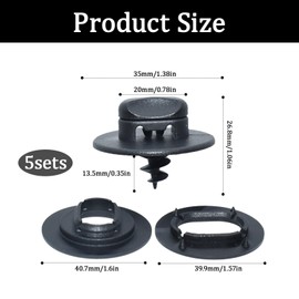 5 Sets of Floor Mat Clips, Car Mat Fixing Clip Kit, Carpet Mat Fixing Hook Replacement, Anti-Slip Buckle, for Car Floor Linings