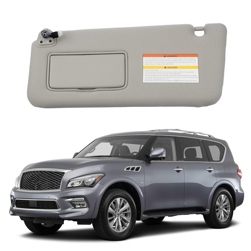 Dasbecan Gray Left Driver Side Sun Visor Compatible with Infiniti