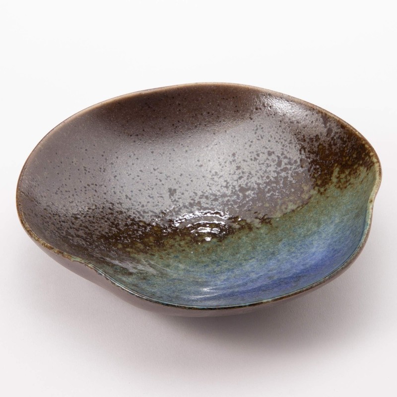 Kakuni Mino Ware Tsuki Akari Hand Bineri Dish K80129