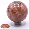 46mm 135g Sunstone w/Tourmaline Inclusions Carved Sphere Polished Natural Sparkling