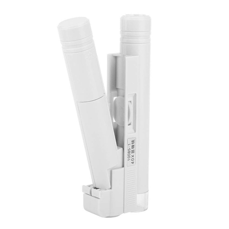 Plastic Magnifier LED Microscope Handheld Pocket Sized Microscope 40X Zoom