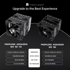 Thermalright Peerless Assassin 120 SE V2 CPU Cooler, TL-C12C 120mm Fans, 1850RPM, 6 Heat Pipes, for AMD AM4/AM5 & Intel LGA 1700/1851