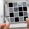 30 Pcs Black and Grey Grid Tile Stickers Decorative Tile