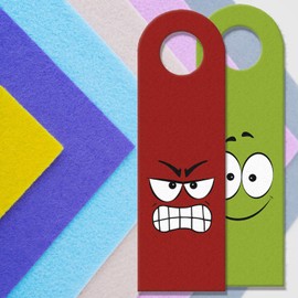 Love Face or Evil Face Door Hanger Angry Friendly Faces Peace