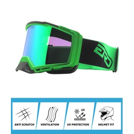 CRG Sports Motorcycle Goggles ATV Dirt Bike Glasses UTV MX OTG OffRoad Racing Riding Motocross Goggles Anti UV Dustproof Anti Fog Riding Goggles for Men, Women, Adults, Youth Kids