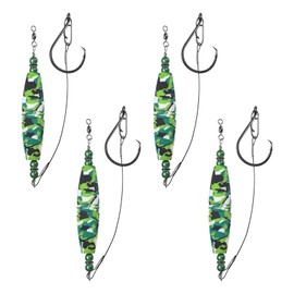 M METERXITY 4-Pack Catfish Float Rigs, 3 Inch EVA Buoyancy Foam Fishing Bobbers Popping with Swivel and Hooks for Streams/Lake/River Fishing, Floats Rattling Cork Catfish Gear [Green & Gray]