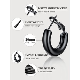 U7 Women's Hoop Earrings 5 mm Thick Hoop Earrings Stainless Steel / 18 K Gold-Plated 30 mm - 80 mm Circle Hoop Earrings Ear Jewellery Accessory for Women Girls, stainless steel