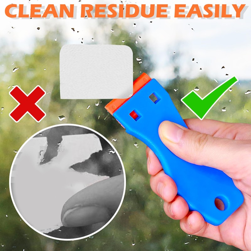 2PCS Plastic Scraper with 100 Plastic Blades, Multipurpose Plastic Scraper