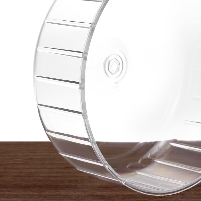 QWORK® 17cm Transparent Hamster Wheel, Silent Spinner Wheel with Double