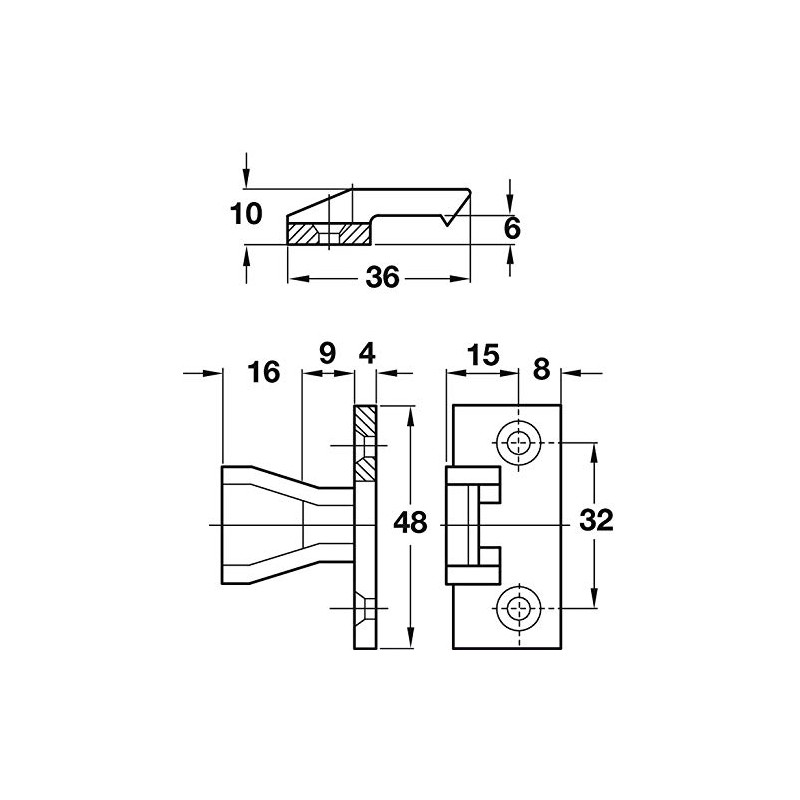 Keku Push in Plinth Fasteners Fittings Press Fit Panel Clips