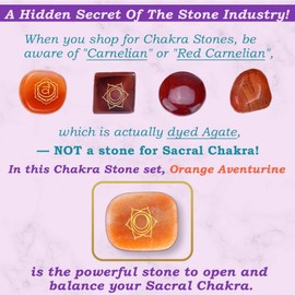 NatureWonders All Natural Chakra Stone Set with Information Brochure & Travel Pouch - Healing Crystals, Polished Palm Stone, Meditation, Reiki, Energy (010 - Small Chakra Stone Set-010 - Small Chakra Stone Set