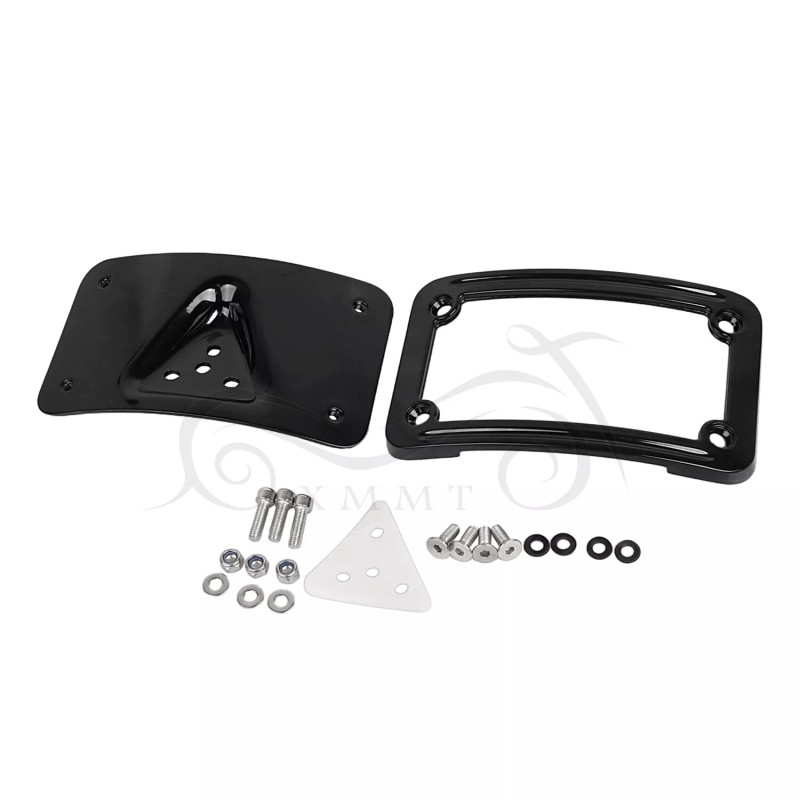 Unbranded Curved Laydown License Plate Mount Bracket w/ Frame For