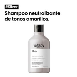 L'Oréal Professionnel Silver | Shampoo morado | Neutraliza los tonos amarillos no deseados| Para cabello gris, rubio, platinado y/o con canas | Con pi