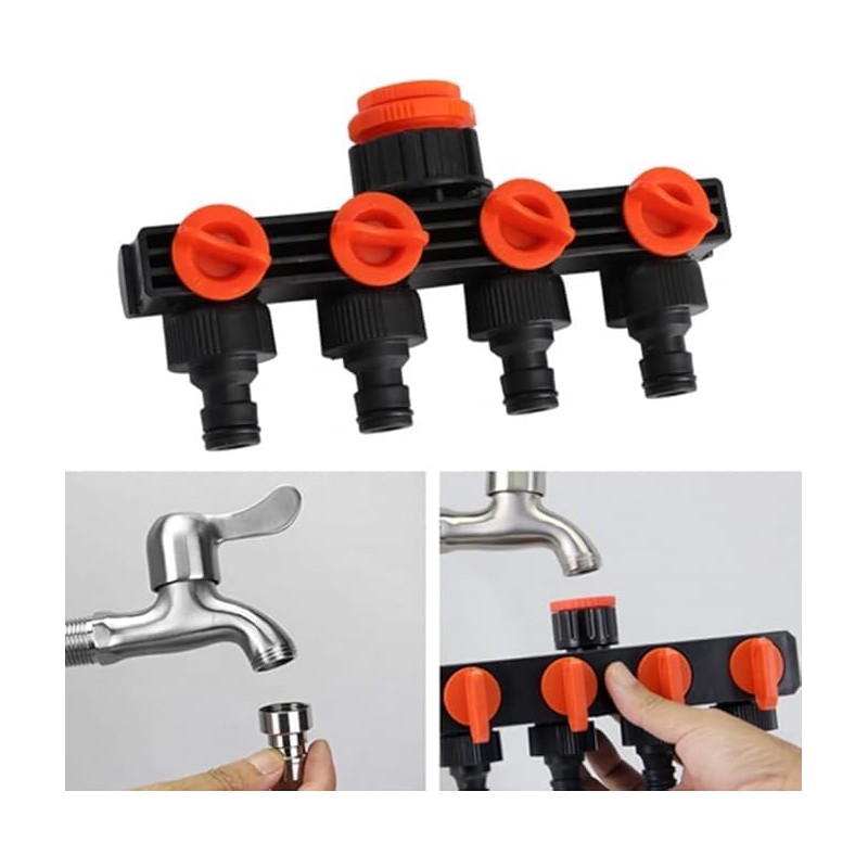 Suinga 4 Way Garden Tap Splitter 3/4" and 1" with