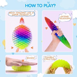 2 Juguetes de Gusano para La Ansiedad, Juguete de Gusano Inquieto, Juguete Sensorial para La Ansiedad, Adorno Verde Lindo en Forma de Gusano, Divertido Juguete Extraño Portátil para Adultos y Niños