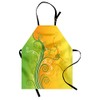 Ambesonne Modern Apron, Floral Flower Swirls Leaves on The Branches