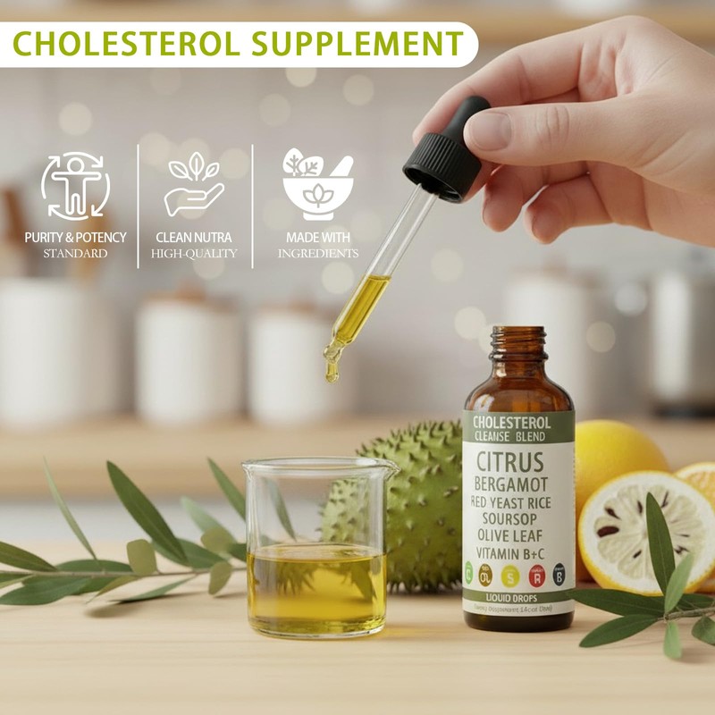 Red Yeast Rice Drops - Cholesterol Support Blend with Citrus,