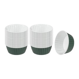 Restaurantware-Panificio 5 Ounce Baking Cups, 200 Pleated Cupcake Wrappers - Oven-Ready, Disposable, Forest Green Paper Disposable Muffin Liners, for Weddings, Birthdays, and More