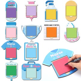AmazingSpark 48 Pcs Nurses Appreciation Gifts Nurses Sticky Note Holder Gifts for Nurses Day Thank You Gifts Bulk Sticky Note Pad Holder Sticky Notes for Nurses Coworker Employee