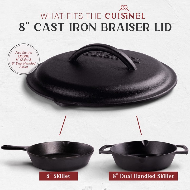Cuisinel Cast Iron Lid - Fits 8"-Inch / 20.32cm Lodge