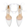 Pearl Heels Wedding Shoes for Bride Closed Toe Bridal Shoes