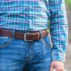 Nickel Smart Roan Mountain Titanium Brown Belt- 32"