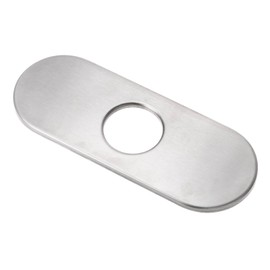 Kozelo Hole Cover Deck Plate Escutcheon-[6 Inch], Sink Cover Plate for Home Sink Faucet, Stainless Steel, Oval, Brushed Silver
