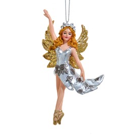 Kurt Adler Silver Dress Ballerina Ornament, 4.75“