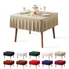 PARTISKY Natural Spandex Square Tablecloths 34x34 Inch, Wrinkle Free Fitted