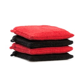 Dream Art Frottier-Pack 3487 Fb. 401 Wash Mitt Set of 4 (4x Wash Cloths) 16 x 21 cm Red/Black